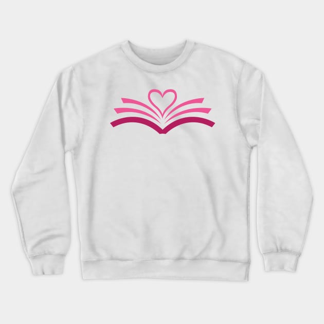 LOVE BOOKS (PINK) Crewneck Sweatshirt by MIZART